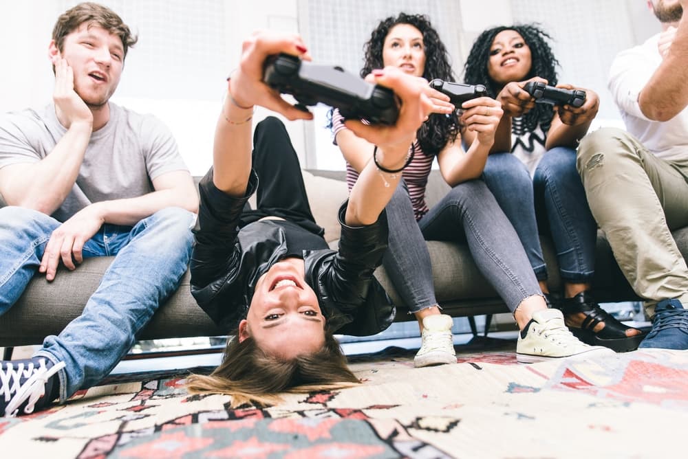 This is photo of people playing a video game
