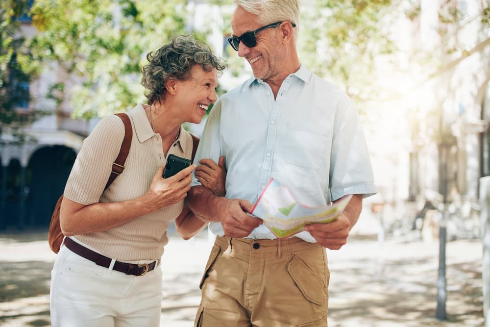 This is a photo of a happy retired couple