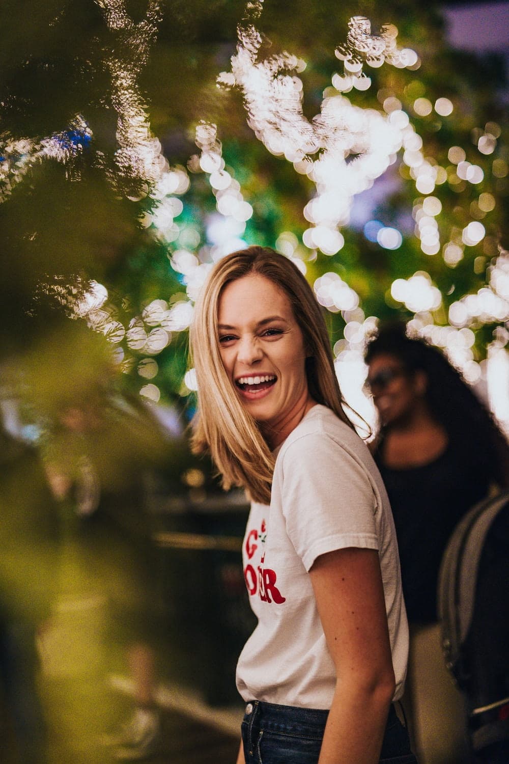 woman laughing