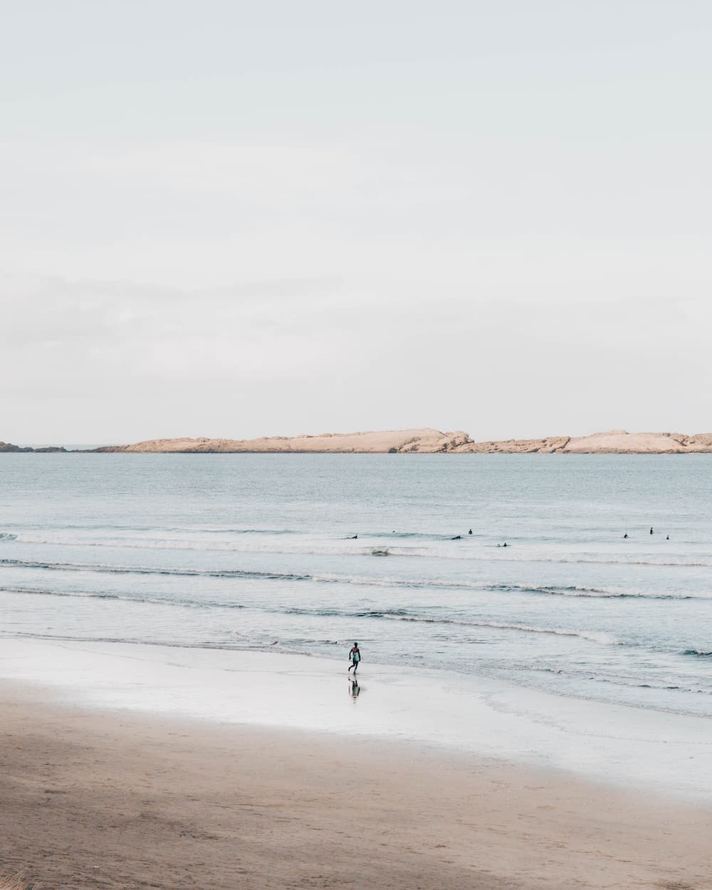 running on the beach