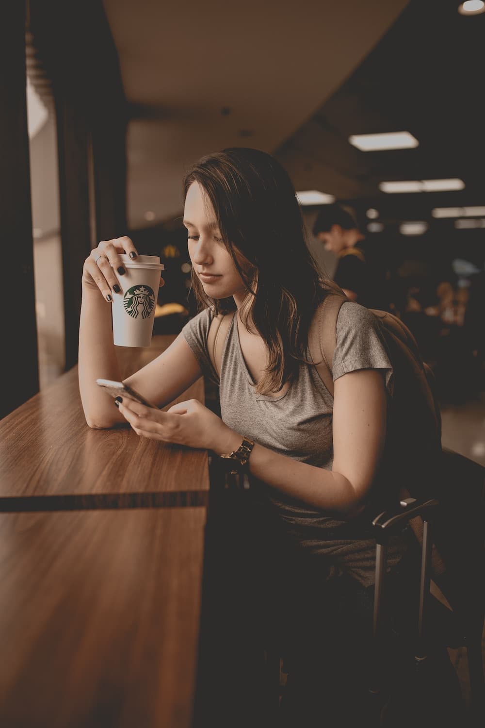 woman on her phone