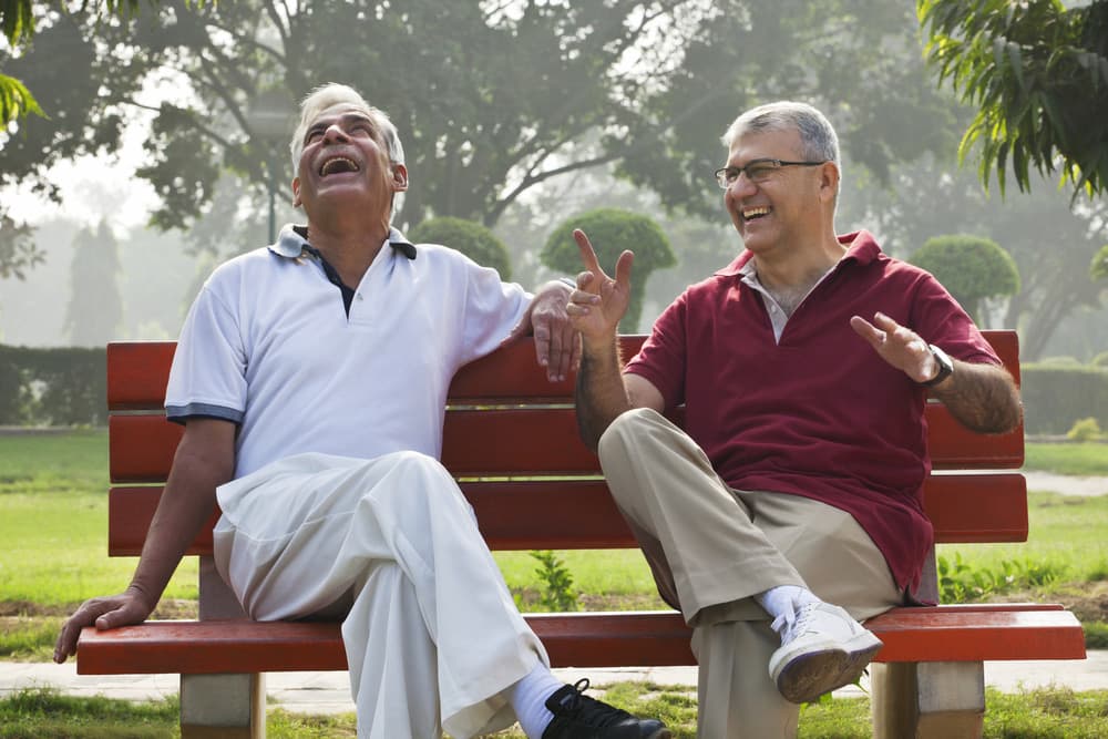 two men talking together