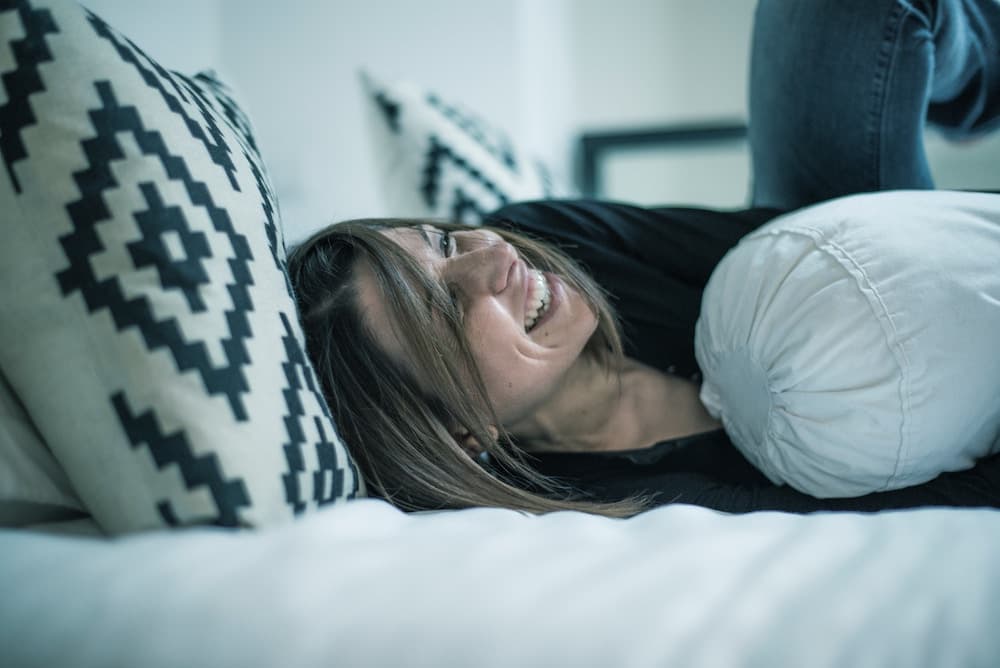 woman on bed