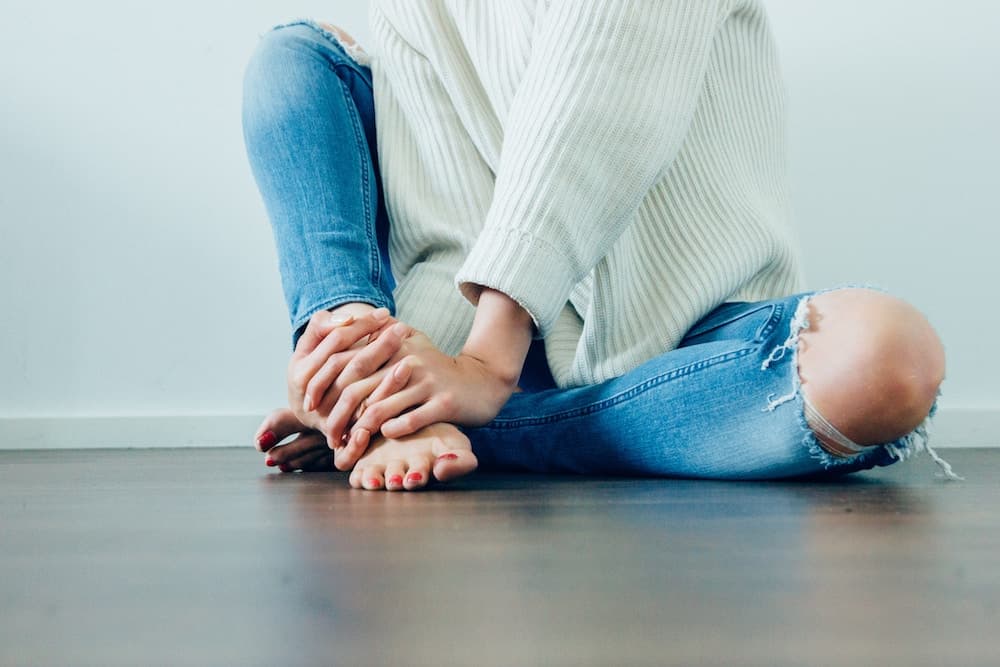woman sat down