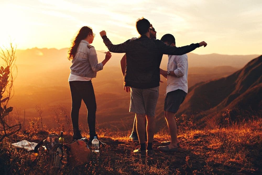 friends at sunset
