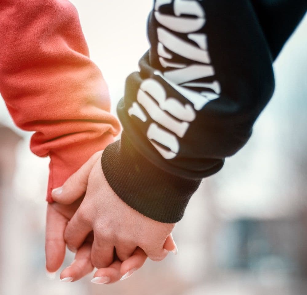 holding hands