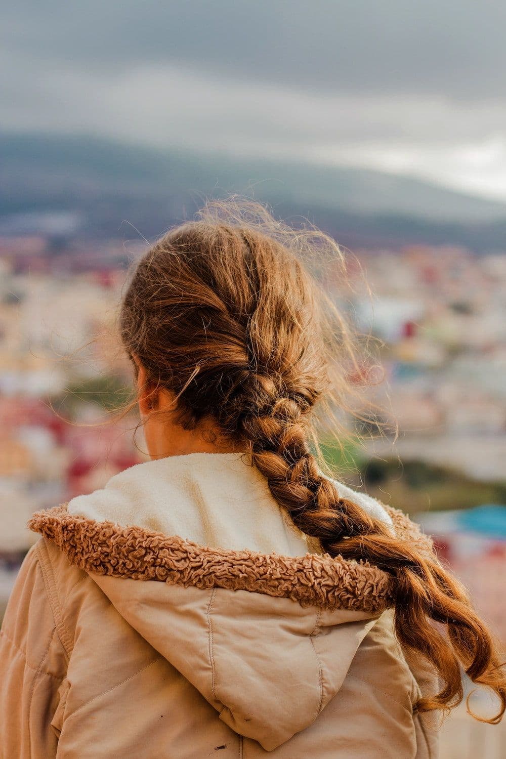 plaited red hair