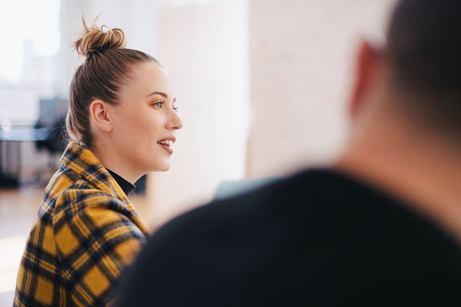 Woman smiling at work