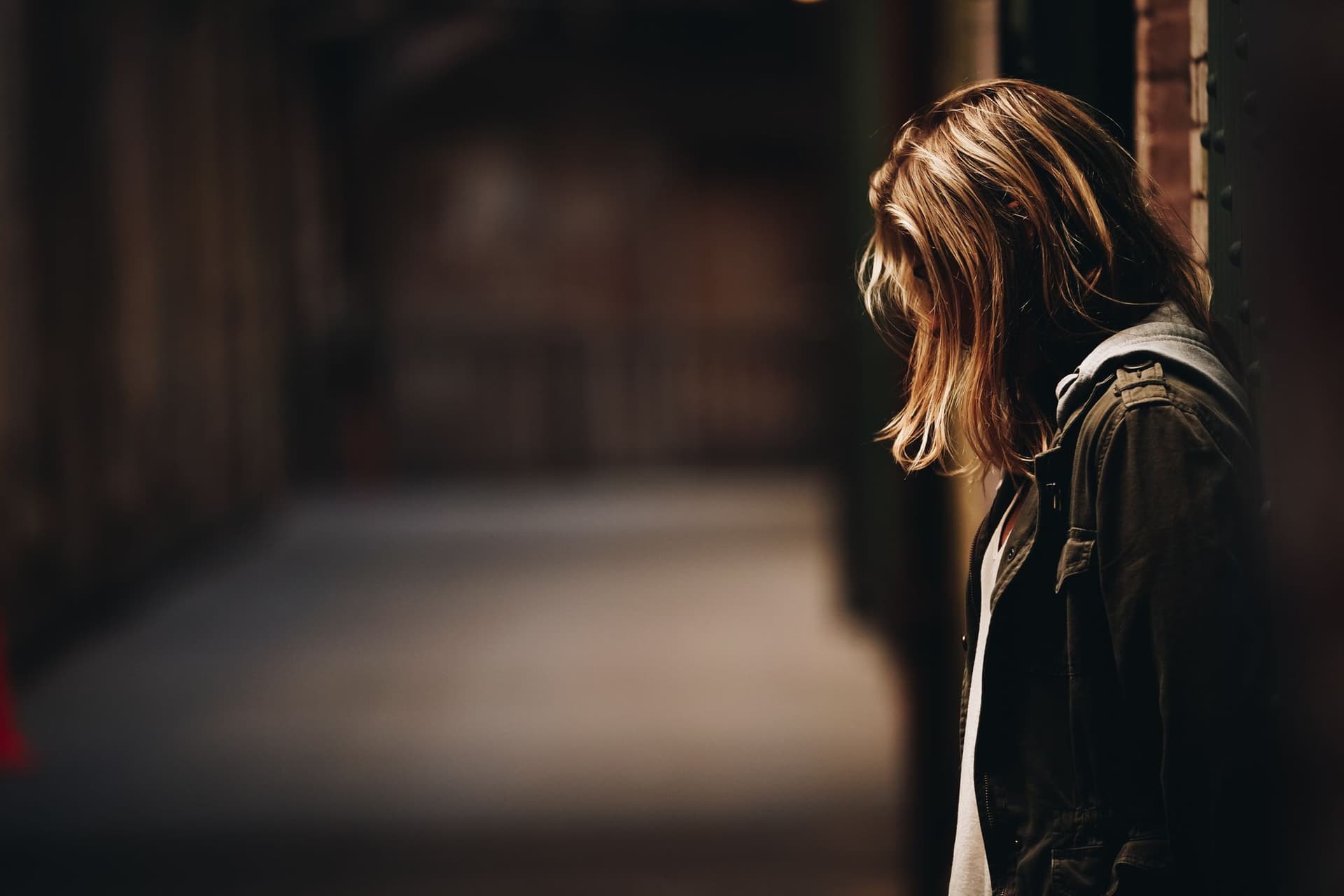 Woman looking at floor