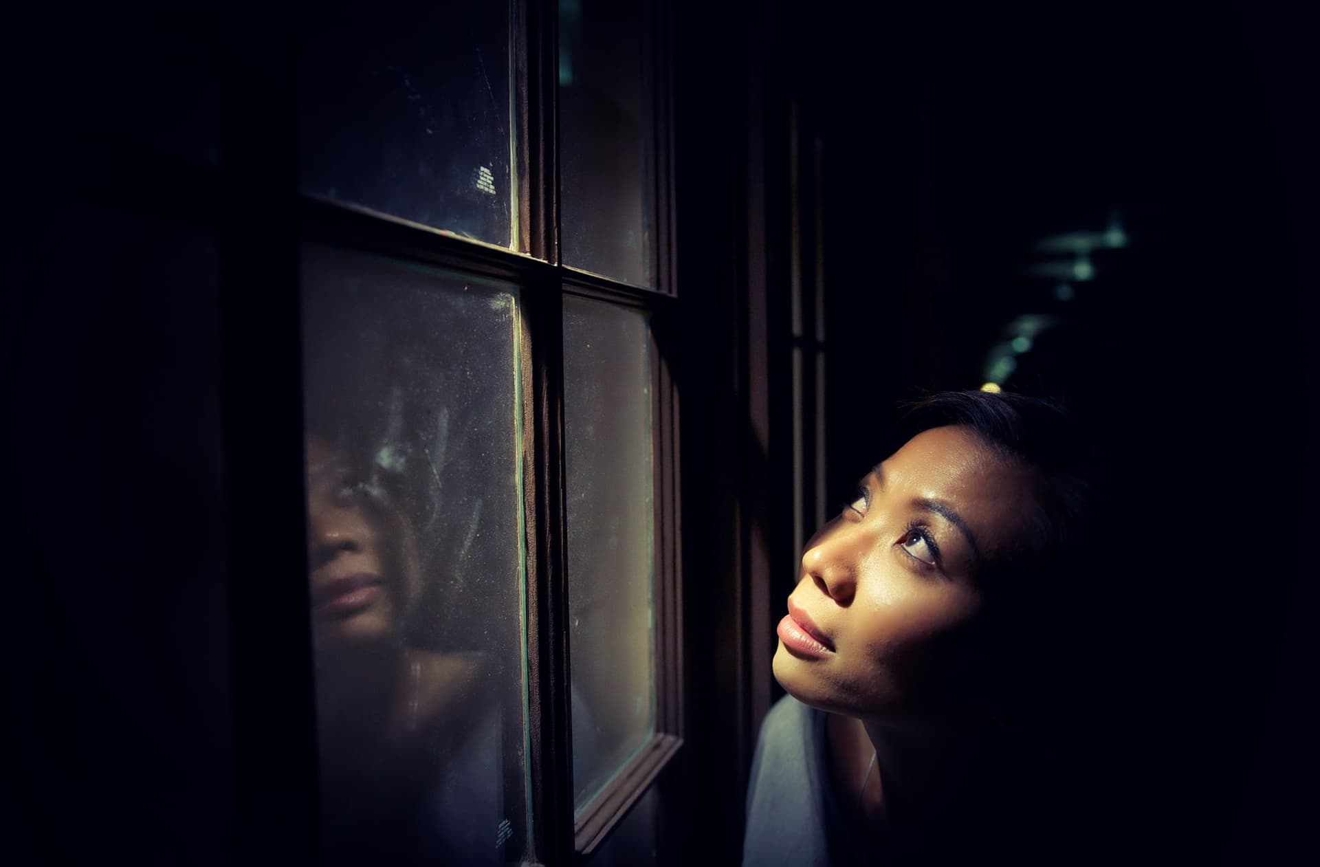 Women looking out of window