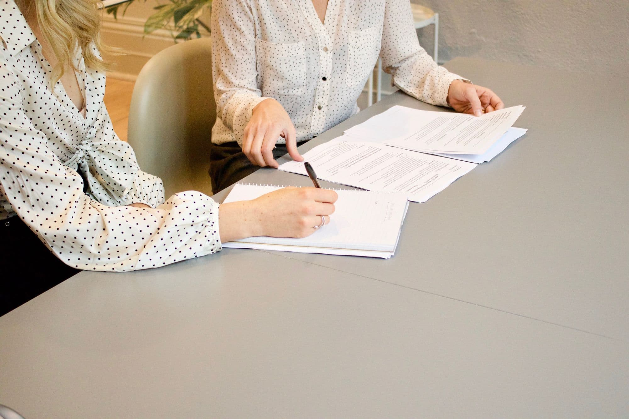 Two women at work